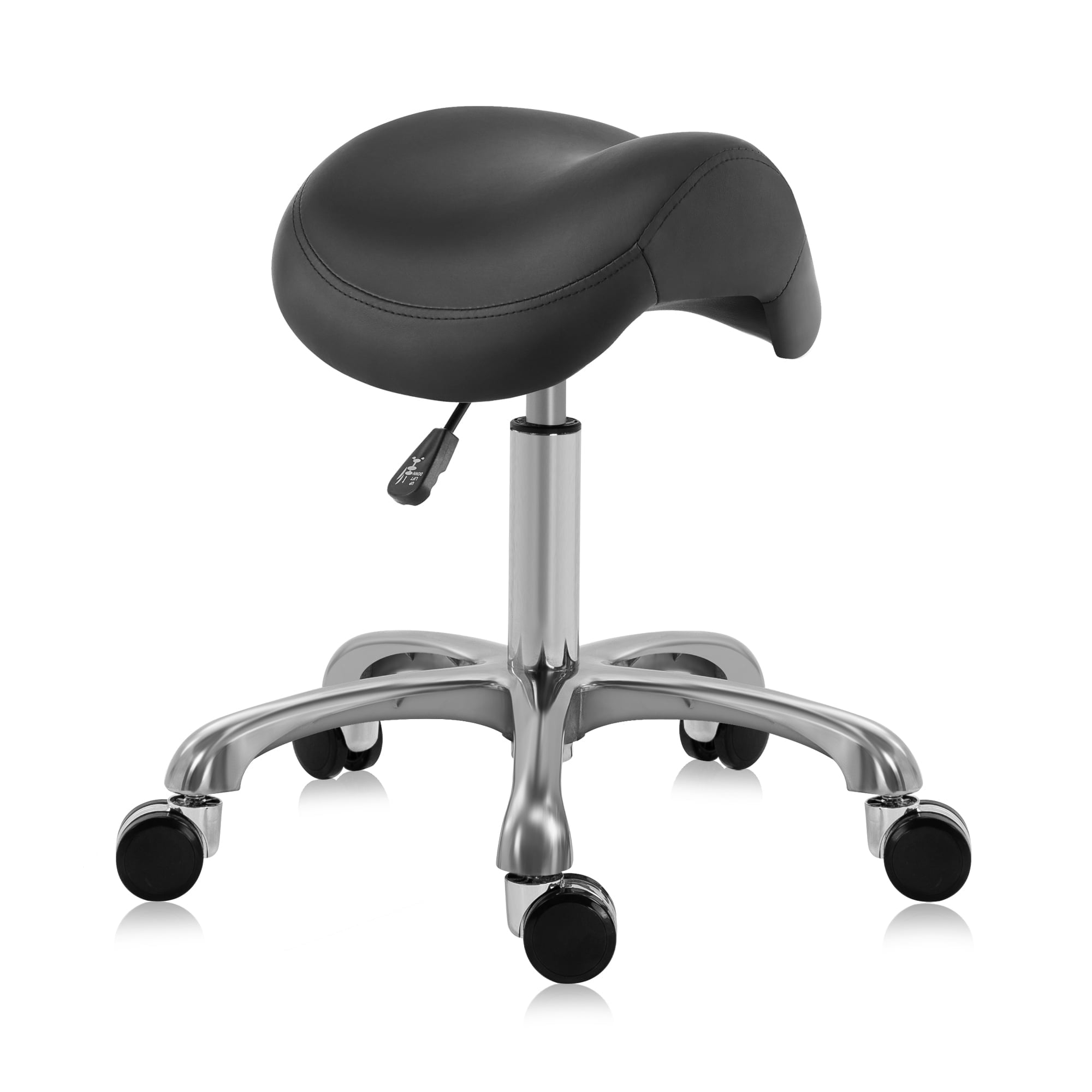 DR.LOMILOMI Ergonomic Saddle Seat Adjustable Pneumatic Swivel Rolling Stool Chair for Medical Hygienic Salon Home and Office