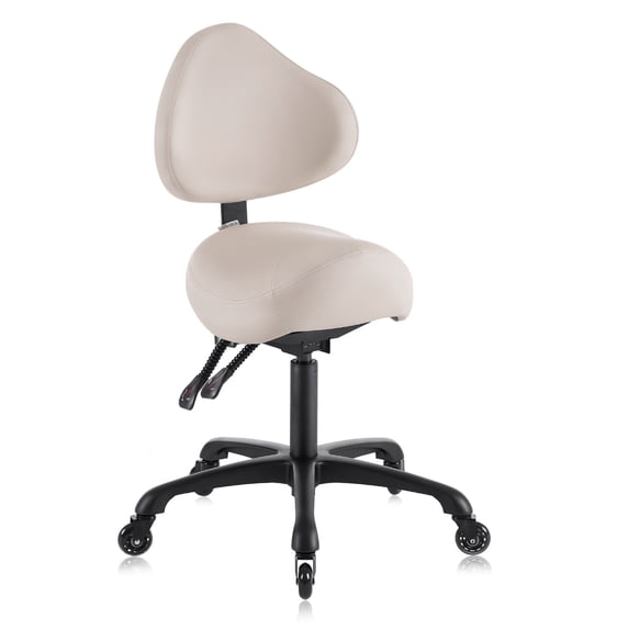 DR.LOMILOMI Heavy-Duty Ergonomic Stool with Backrest, Height Adjustable Swivel Rolling Stool for Healthy Posture, Ideal for Hygiene Clinic Beauty Salon Home and Office 510 KOA