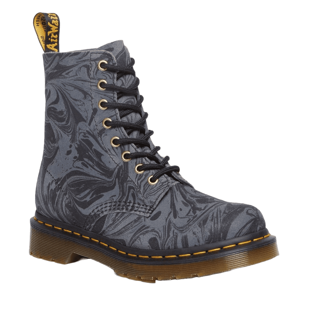 DR. MARTENS 1460 PASCAL Boots Black+Grey Marbled Suede - Walmart.com