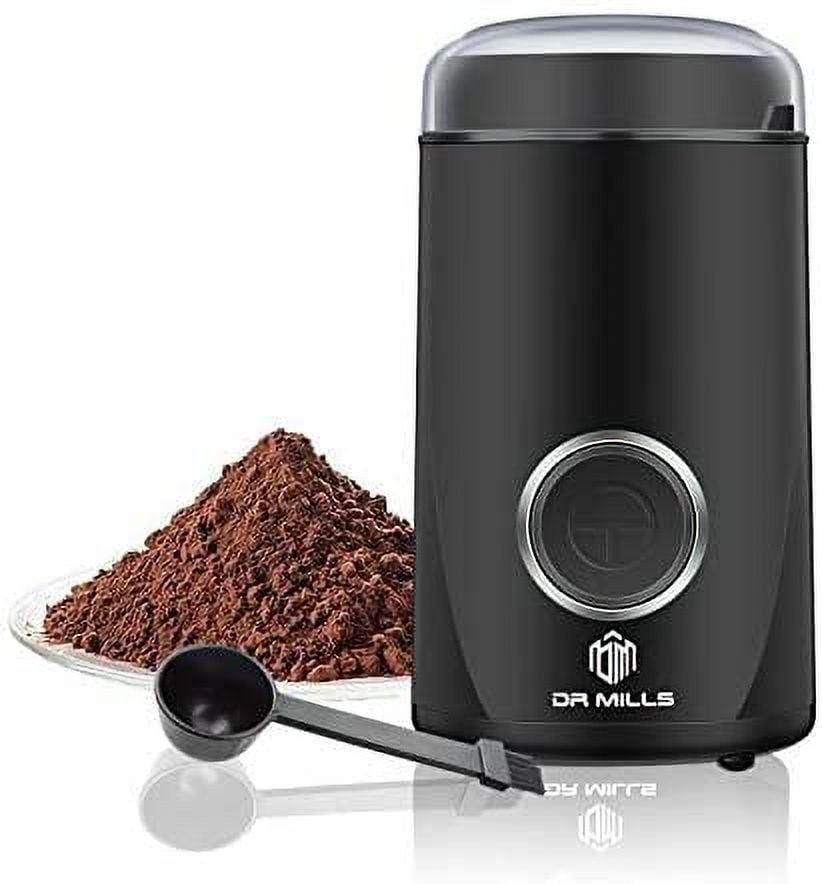 Kaffe Electric Blade Coffee Grinder w/Removable Cup. 4.5oz 14-Cup Capacity.  Cleaning Brush Included. Perfect Grinder for Coffe (Black)