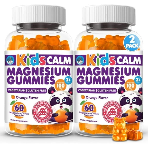 DR. MORITZ Sugar-Free Calm Magnesium Gummies for Kids and Adults - Non-GMO Magnesium Citrate Gummies - Orange Flavor - 2-Pack (120 Count)