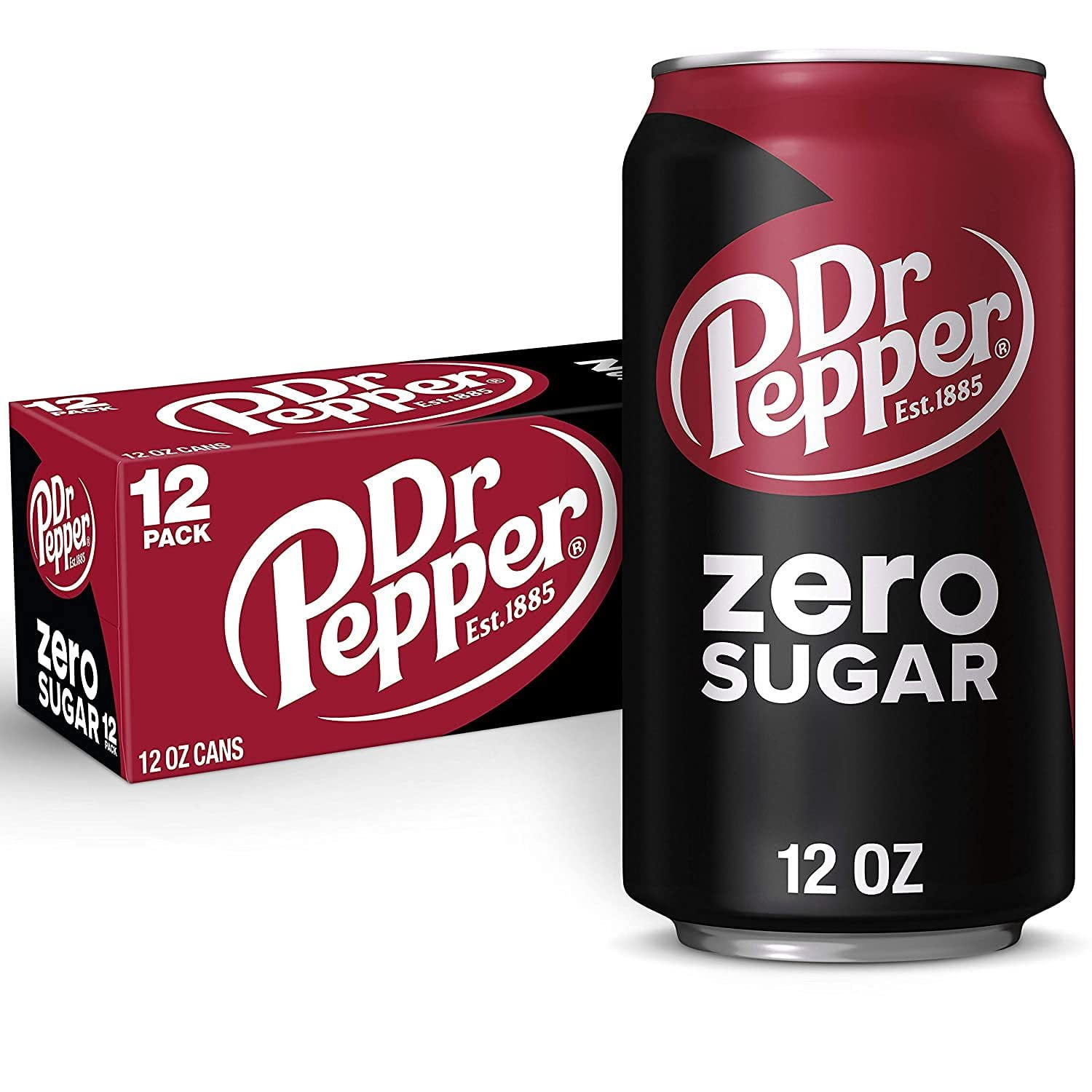 DR PEPPER Zero Sugar Soda, 12 fl oz cans, 24 pack