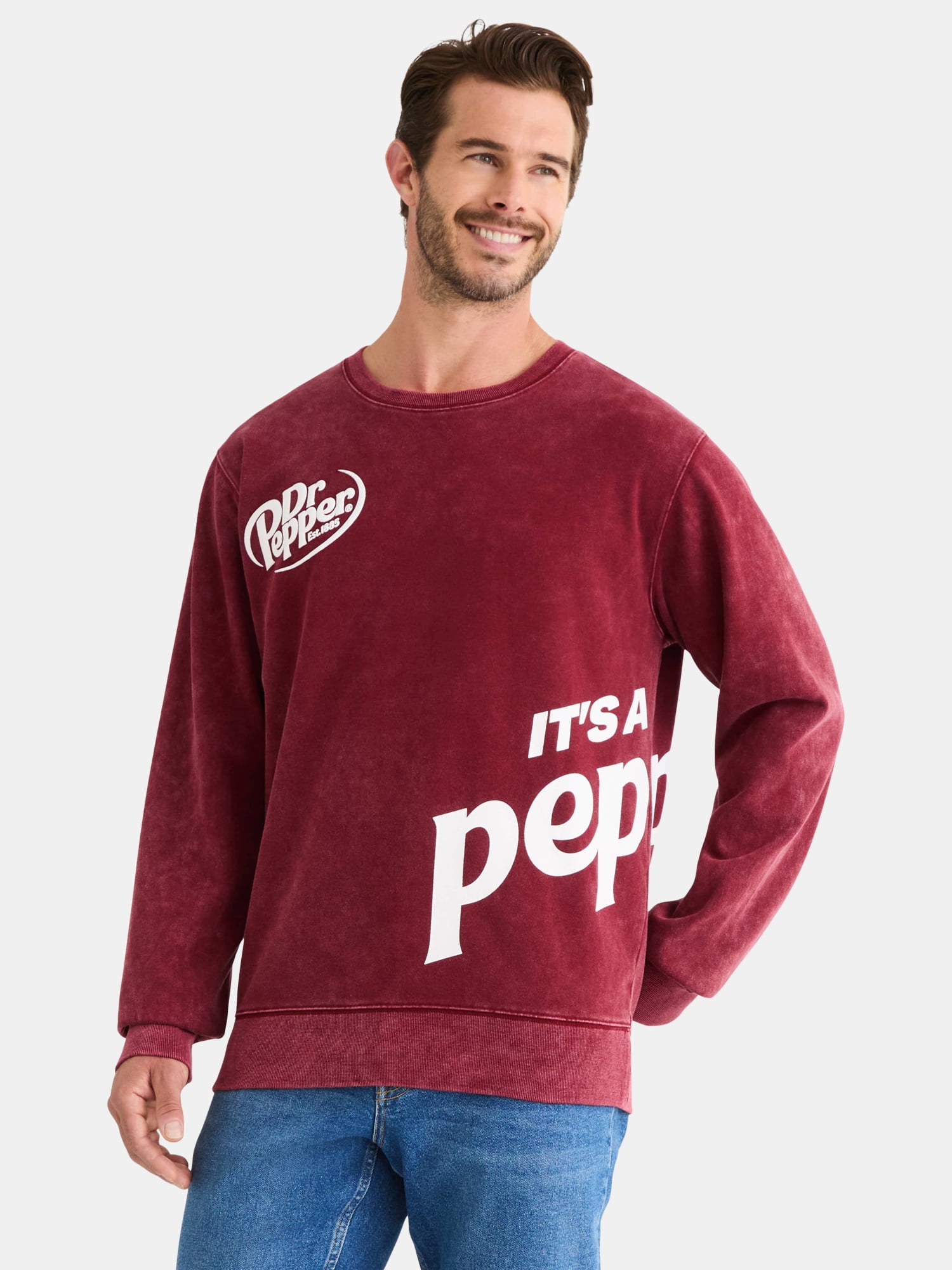 Dr Pepper Men's & Big Men's Graphic Fleece, Sizes XS-3XL