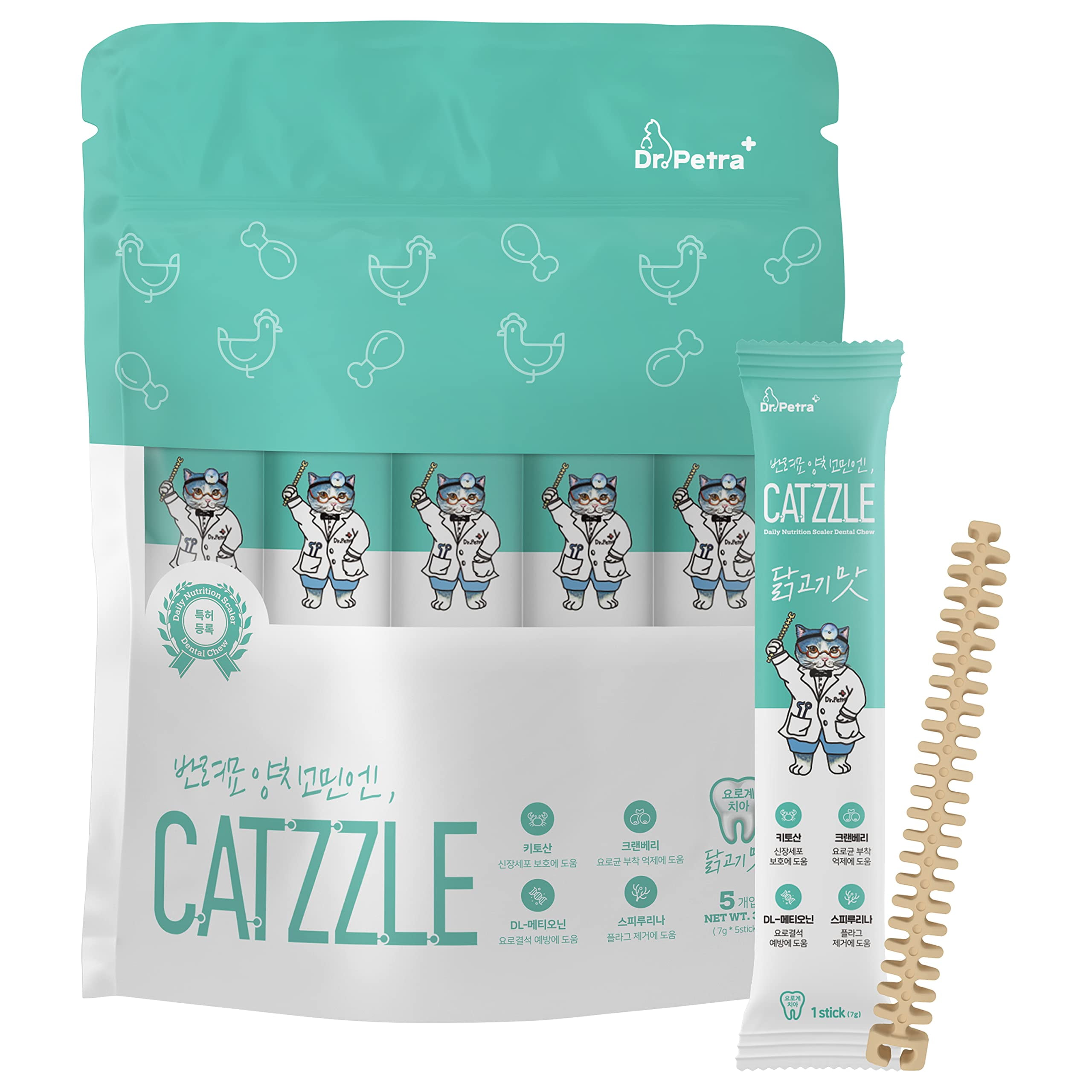 DR.PETRA CATZZLE Cat Treats, Dental HYZ01 Chews for Indoor Cats, Cat