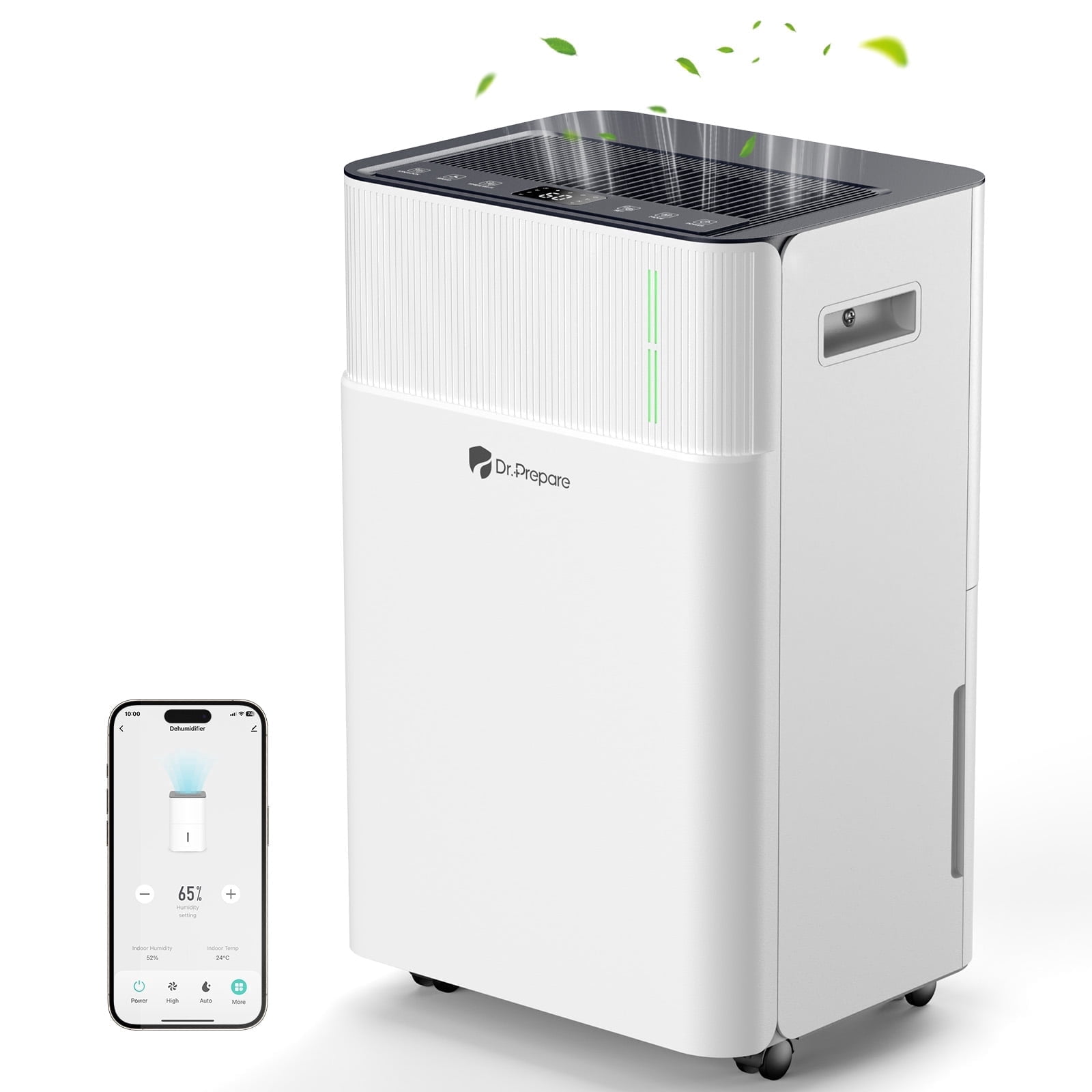 65 Pints Portable Dehumidifier, 3800 Sq.Ft, Smart Dehumidifier with App/Wi-Fi, Large Room with Drain Hose, Intelligent Humidity Control, Dry Clothes, 3 Modes, Sleep Mode, 24H Timer