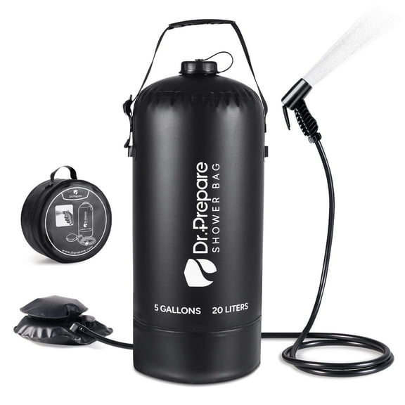 DR.PREPARE 5 Gallons Camping Shower Bag, Portable Camp Showers for Outdoor