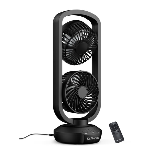 DR.PREPARE Dual Oscillating Tower Fan with 270 Tilt, 105 Oscillating, 3 Speeds and 3 Auto-Off Timer