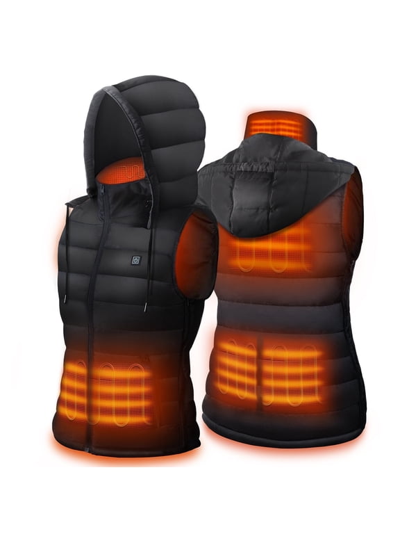 DR.PREPARE Unisex Heated Vest, Lightweight Electric Heated Jacket with Removable Hood