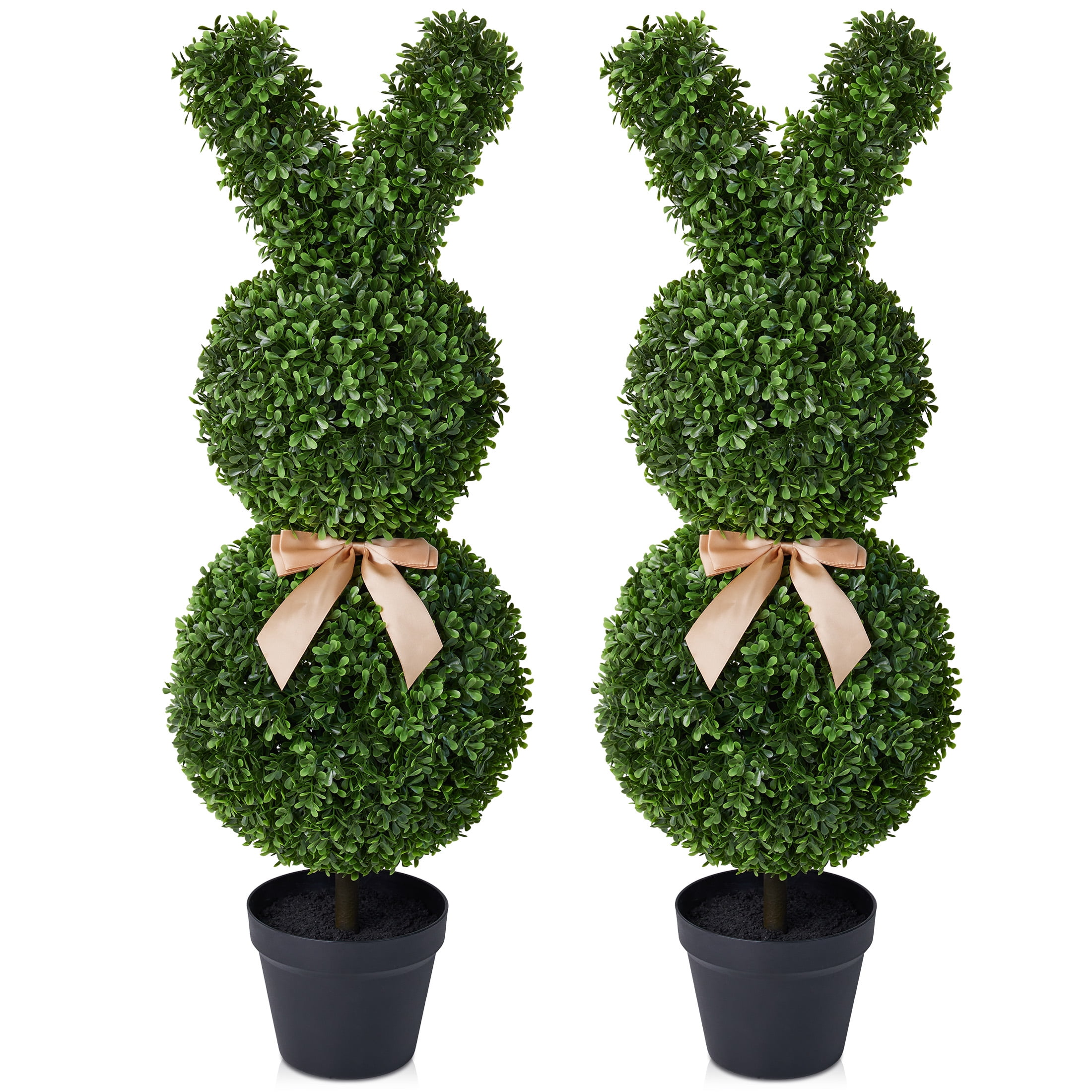 DR.Planzen 3ft Easter Rabbit Shaped Topiary Trees, High Artificial ...