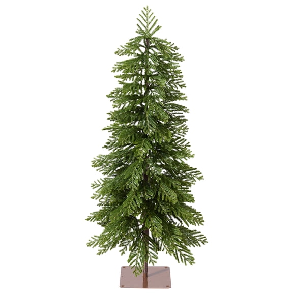 DR.Planzen 4ft Artificial Norfolk Pine Tree with Metal Stand, Realistic 2-Piece Assembly Faux Tree in Coffee Pot, Indoor Floor Plant for Home & Office Decor