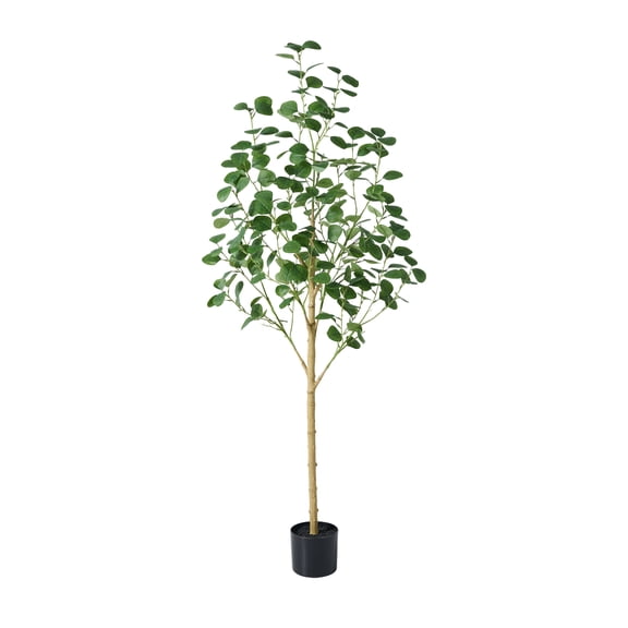 DR.Planzen 5ft Artificial Eucalyptus Tree in Black Pot, Faux Eucalyptus Plant for Home Office Decor