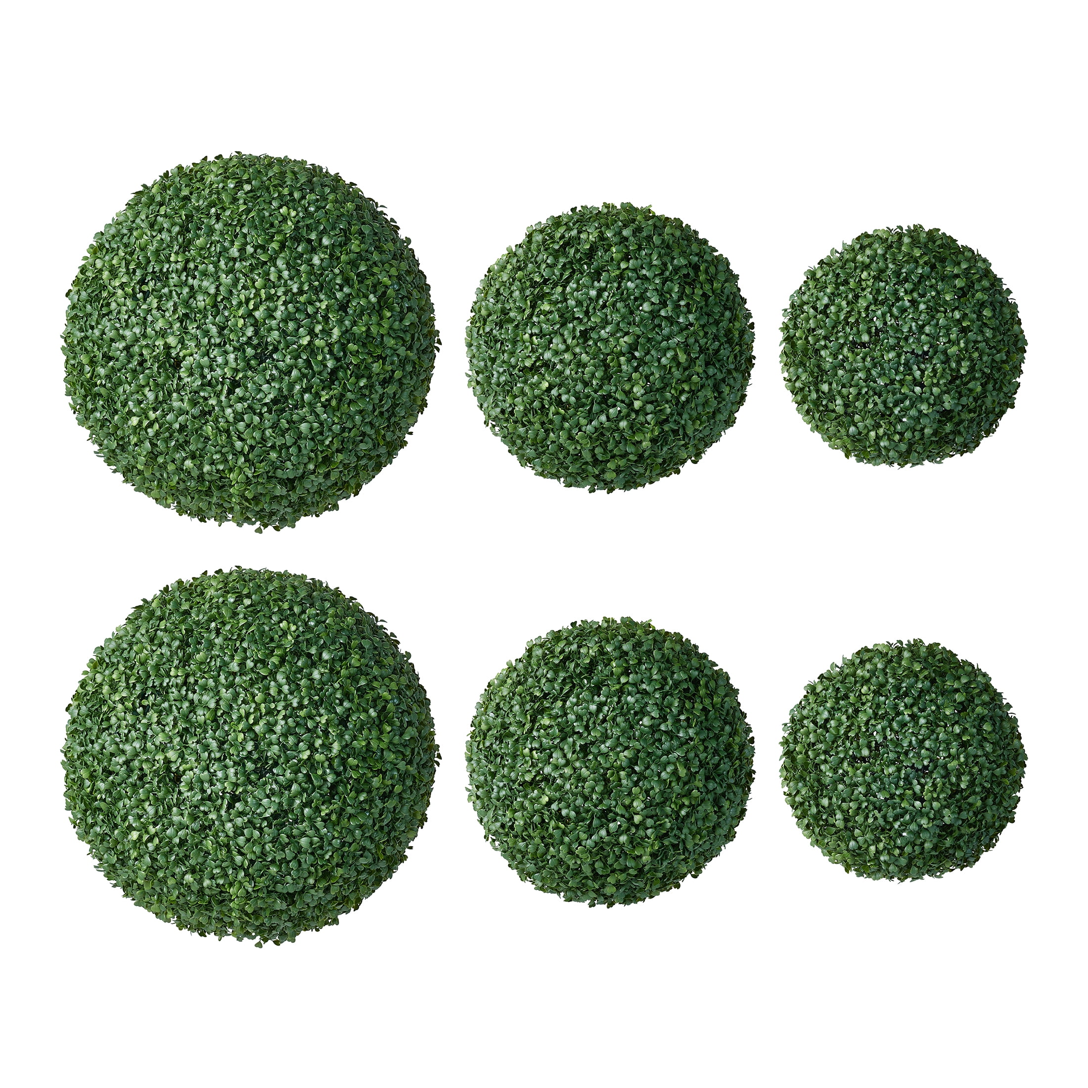 DR.Planzen 6 Pack Artificial Boxwood Topiary Balls Set 2*(12/15/18 Inch ...