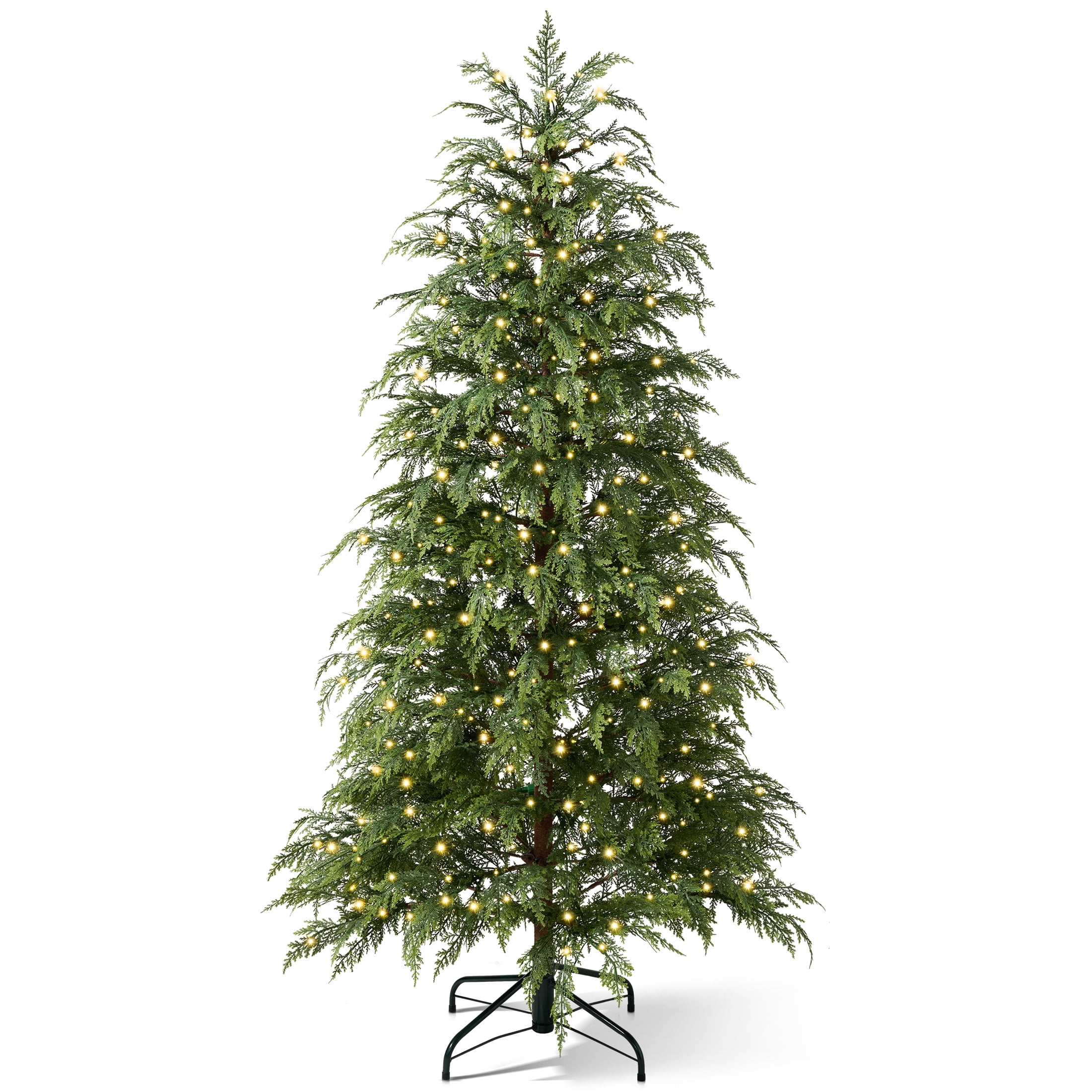 DR.Planzen, Artificial Christmas Tree, 6' Pre-Lit Green Cypress