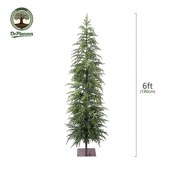 DR.Planzen 6-Foot Artificial Christmas Tree for Indoor Christmas Decor – Premium Green Cypress