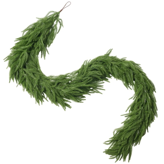 DR.Planzen 6ft Artificial Norfolk Pine Foliage Spray, 90 PE Branches & 30 Tips, Realistic Green Slim Greenery Stem for DIY Christmas Tree Filler & Vase Filler