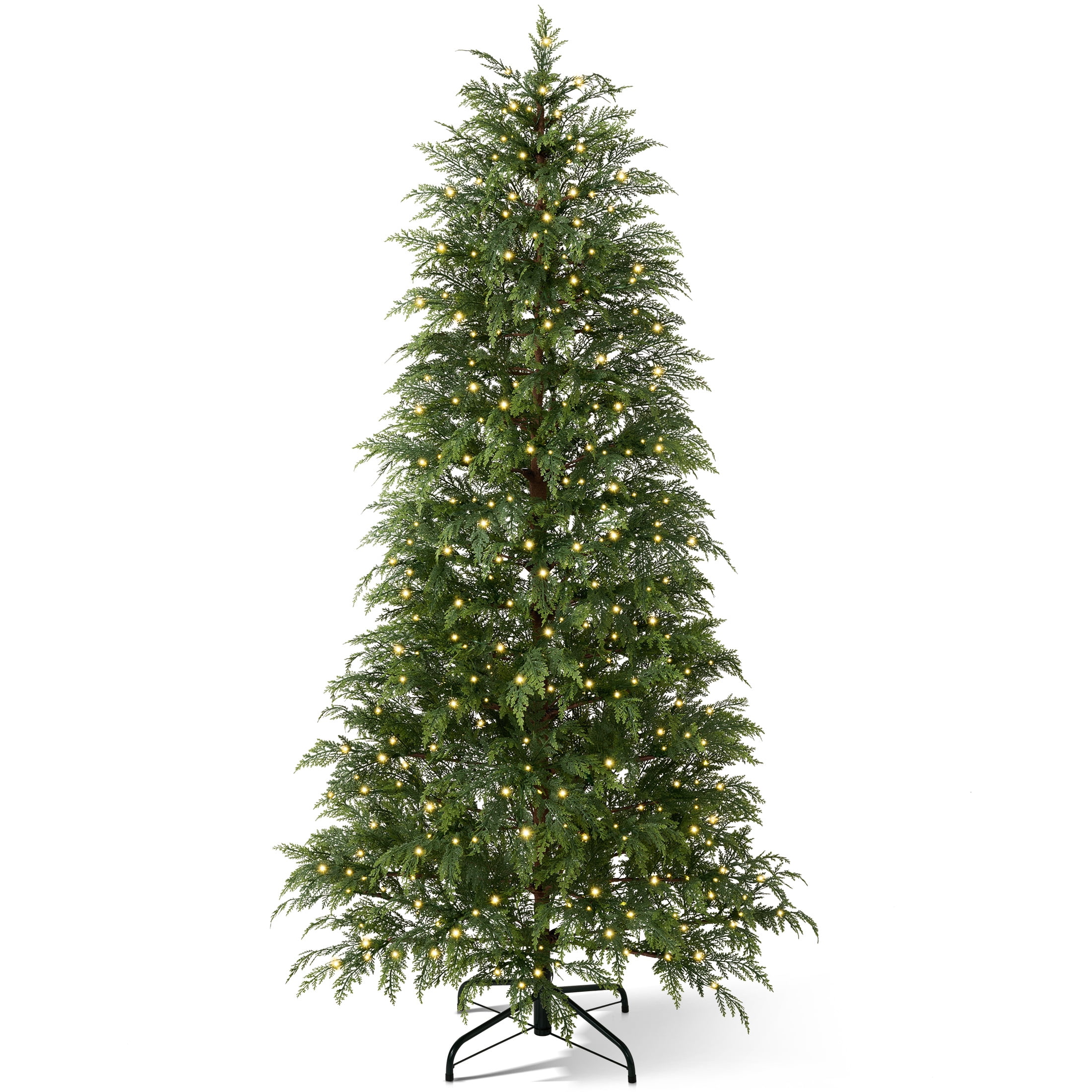 DR.Planzen 7.5' Pre-Lit Green Cypress Artificial Christmas Tree