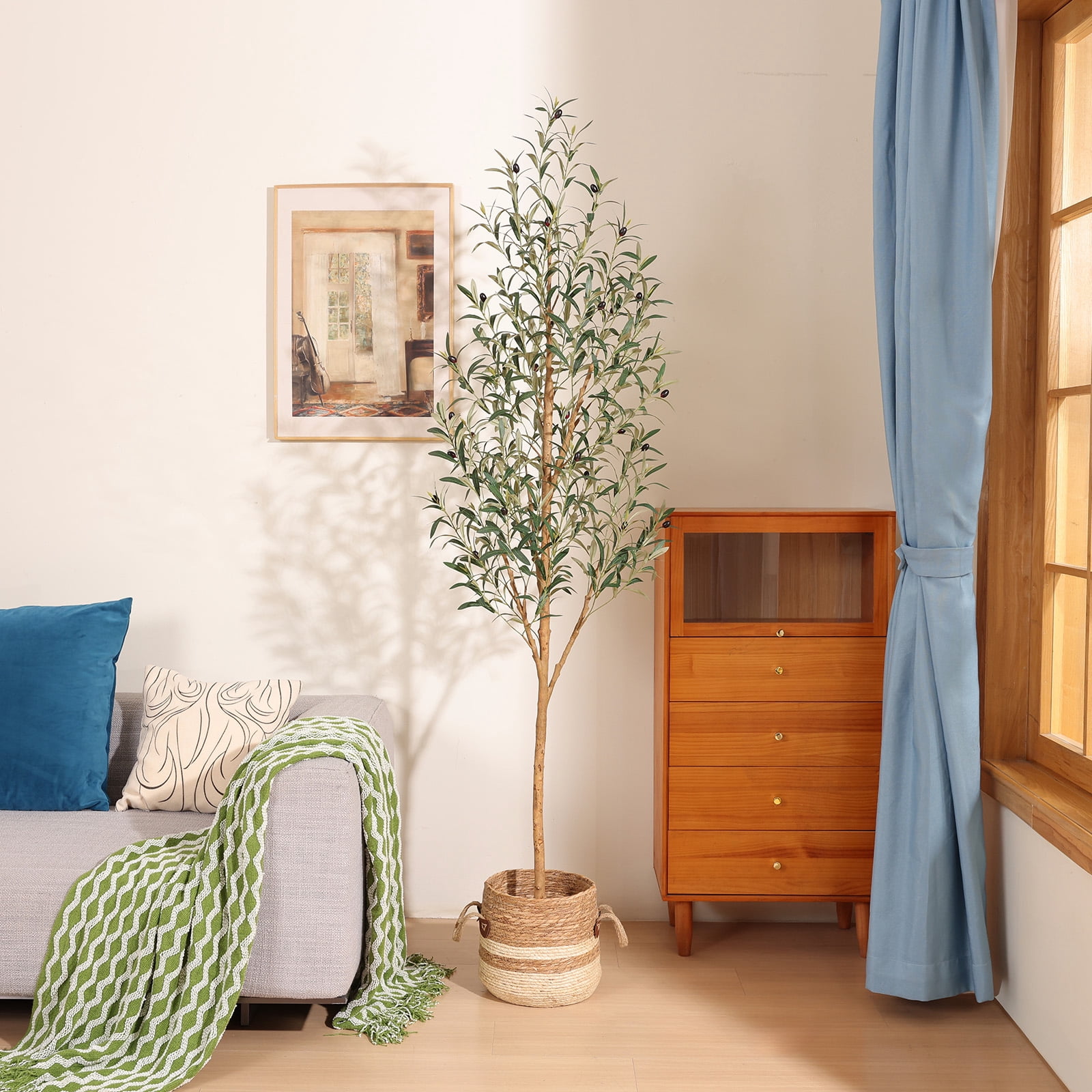 DR.Planzen 6' Artificial Olive Tree Indoor, Tall Faux Olive Tree