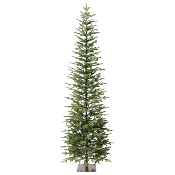 DR.Planzen 7ft Pencil Christmas Tree, 1961 Tips PE Realistic Unlit Artificial Slim Christmas Tree with Metal Stand - Holiday Indoor Decoration for Apartment Entryway Corner Office
