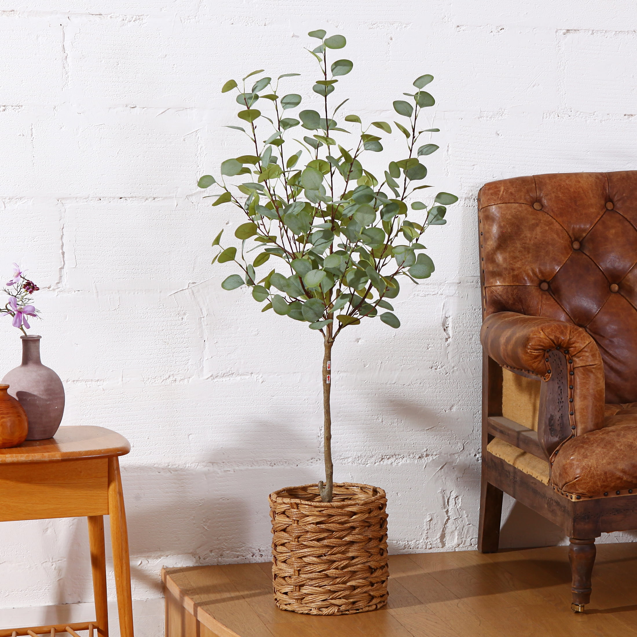 DR.Planzen Artificial Eucalyptus Plants 4Ft Fake Eucalyptus Plant in