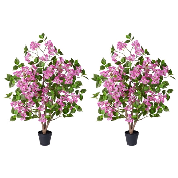 DR.Planzen 2 Pack Artificial Bougainvillea Tree 3FT UV Resistant Faux Bougainvillea Plant Fake Tree Pink Bougainvillea Tree - 270 Leaves 189 Flowers Artificial Plant for Indoor Outdoor Decor