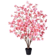 DR.Planzen 3ft Artificial Red Dogwood Tree, Lifelike Faux Dogwood Flower Tree with Green Leaves for Home Decor Indoor Outdoor, Spring Decoration for Living Room Office deal from Walmart