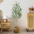 thumbnail image 1 of DR.Planzen Artificial Olive Tree 5 ft Tall Faux Floor Plant in Black Pot - Realistic Greenery with Adjustable Branches and Fruits - Indoor Home Office Decor for Living Room Apartment Workspace, 1 of 7