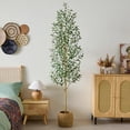 thumbnail image 1 of DR.Planzen Artificial Olive Tree 7 ft Tall Faux Floor Plant in Black Pot - Realistic Greenery with Adjustable Branches and Fruits - Indoor Home Office Decor for Living Room Apartment Workspace, 1 of 8