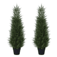 thumbnail interactive-video image 1 of DR.Planzen Soft Touch 2 Count 3 Ft Cedar Artificial Trees in Plastic Pot UV Rated,  Artificial Topiary Tree for Indoor Outdoor Home Decor, 1 of 6