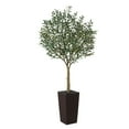 thumbnail image 1 of DR.Planzen UV Resistant 7ft Artificial Olive Tree in Brown Large Planter with Pebbles– Faux Olive Tree for Indoor and Outdoor Decor, Lifelike Greenery for Home & Garden Decor, 1 of 10