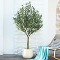 thumbnail image 1 of DR.Planzen 6ft Dense Artificial Olive Tree - Faux Olive Plant for Indoor & Outdoor Decor - Adjustable Branches - UV Resistant Realistic Olive Tree with Black Plastic Pot, 1 of 12