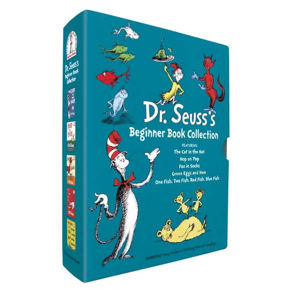 Dr. Seuss's Beginner Book Boxed Set Collection: The Cat in the Hat; One Fish Two Fish Red Fish Blue Fish; Green Eggs and Ham; Hop on Pop; Fox in Socks (Hardcover)