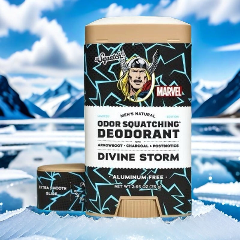 DR. SQUATCH Men's Natural Deodorant Divine Storm ( Thor ) Marvel Collection