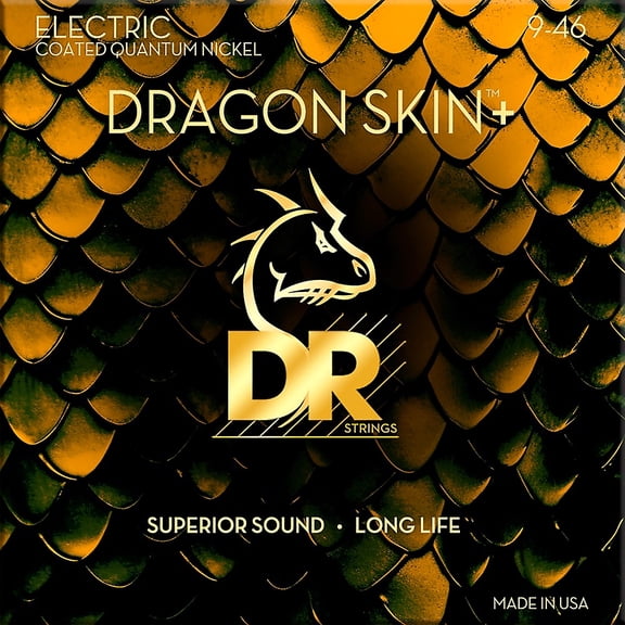 DR Strings DRAGON SKIN+ Coated Electric Guitar Strings Light to Medium 9-46