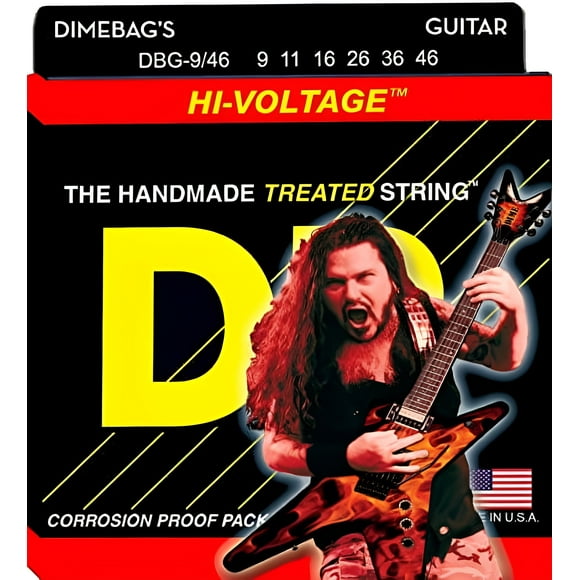 HI-Voltage Dimebag Darrell - Nickel Plated Electric Guitar Strings Harmonic Screams: Light to Medium 9-46