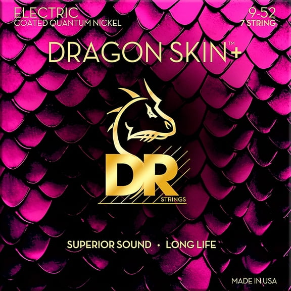 DR Strings Dragon Skin+ Coated Accurate Core Technology 7-String Nickel Electric Guitar Strings 9 - 52