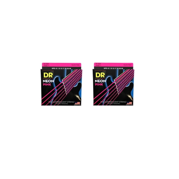 DR Strings Guitar Strings 2 Pack Electric Neon Pink 10-46 Medium
