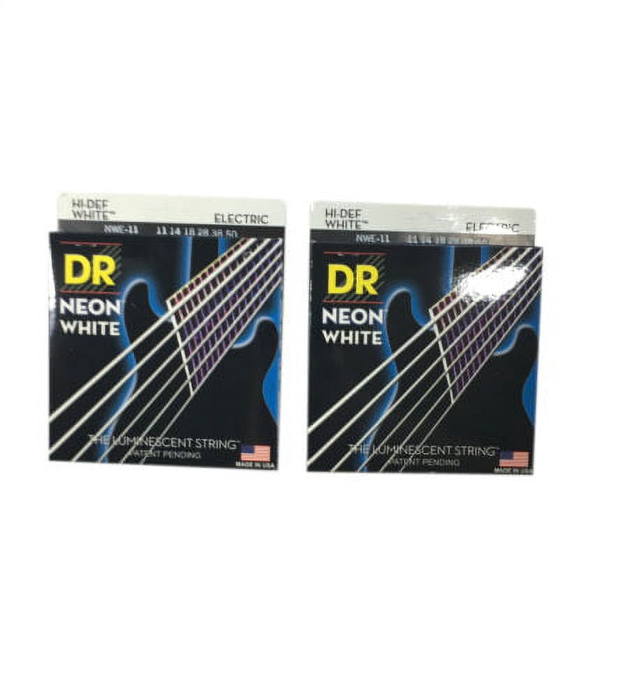 DR Strings Guitar Strings 2 Pack Electric Neon White 11-50 Heavy