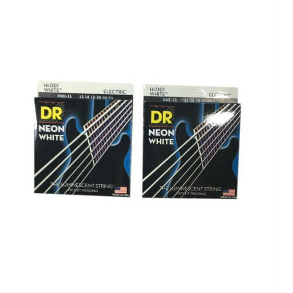 DR Strings Guitar Strings 2 Pack Electric Neon White 11-50 Heavy
