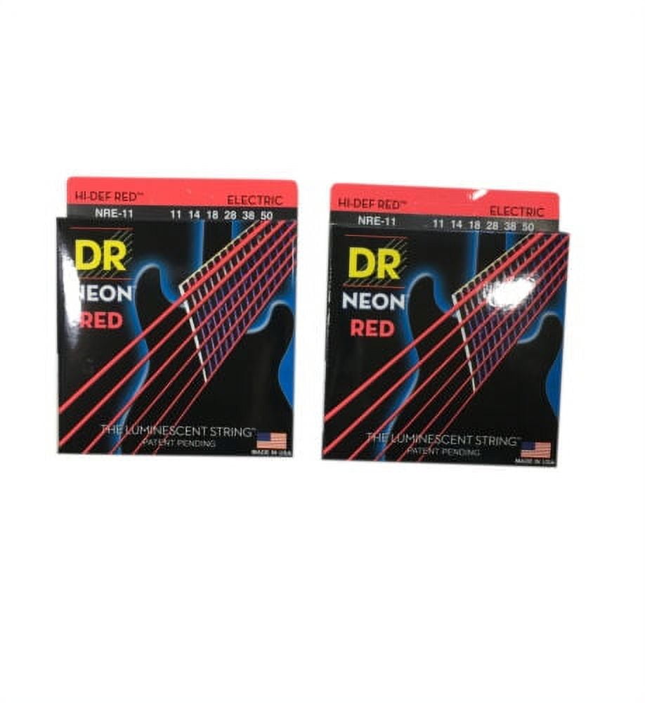DR Strings Guitar Strings 2 Packs Electric Neon Red 11-50 Heavy