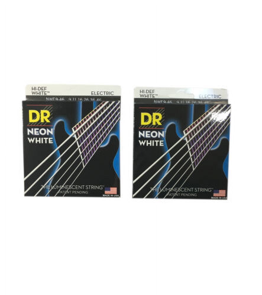 DR Strings Guitar Strings 2 Packs Electric Neon White 09-46 Light and Heavy