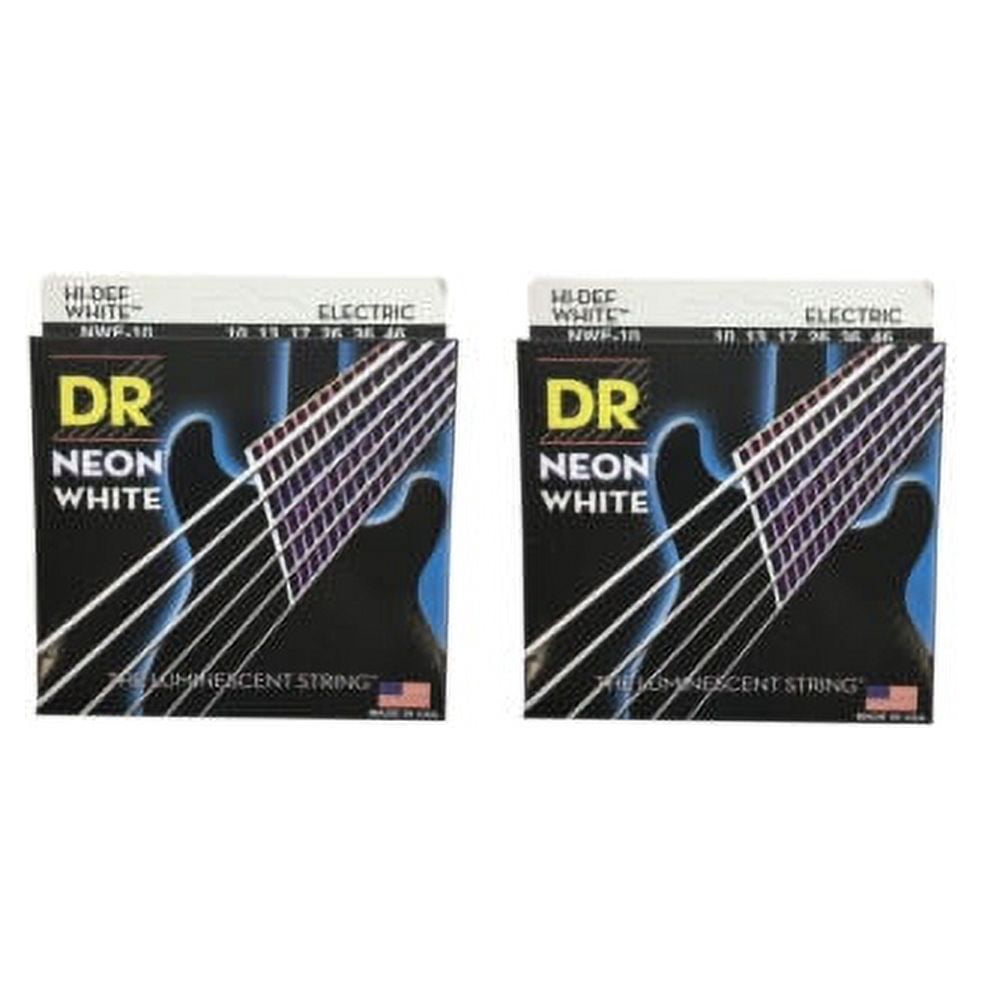 DR Strings Guitar Strings 2 Packs Electric Neon White 10-46 Medium