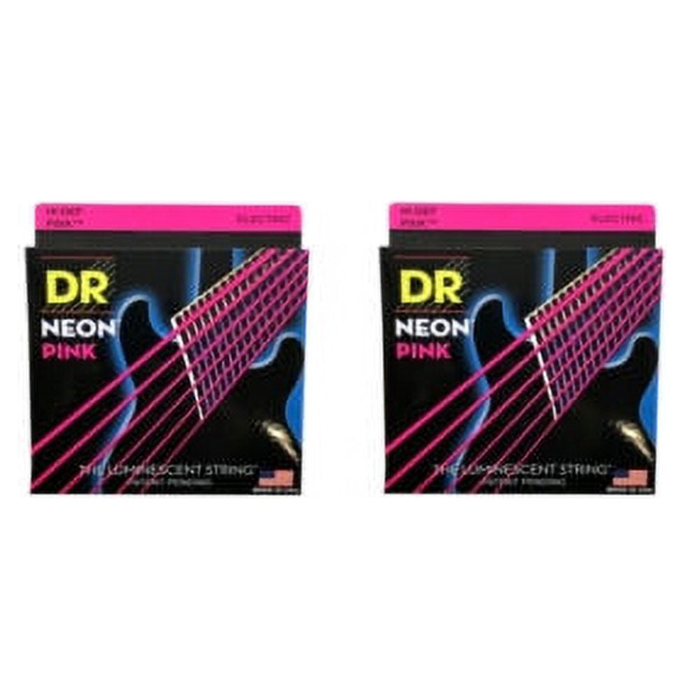 DR Strings Guitar Strings 2-Sets!  Electric Neon Pink 09-46 Light and Heavy