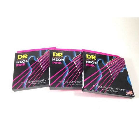 DR Strings Guitar Strings 3 Pack Electric Neon Pink 10-46 Medium