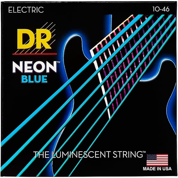 DR Strings Hi-Def NEON Blue Coated Medium (10-46) Electric Guitar Strings