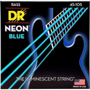 DR Strings Hi-Def NEON Blue Coated Medium 4-String 45-105 Bass Guitar Strings