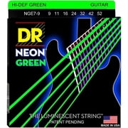 DR Strings Hi-Def NEON Green Coated Lite 7-String Electric Guitar Strings 9-52