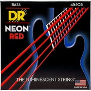DR Strings Hi-Def NEON Red Coated Medium 4-String 45-105 Bass Guitar Strings