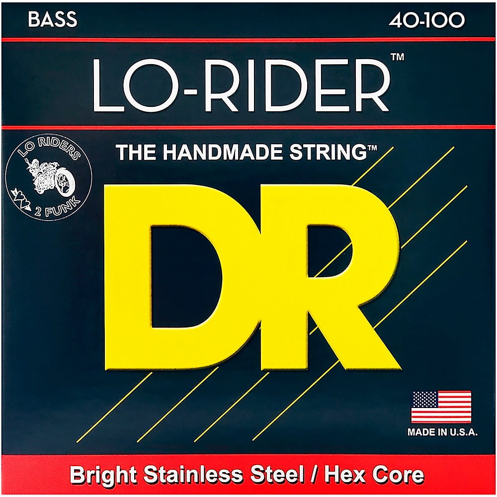 DR Strings Lo-Rider Stainless Steel Hex Core Bass  Strings (40-100)