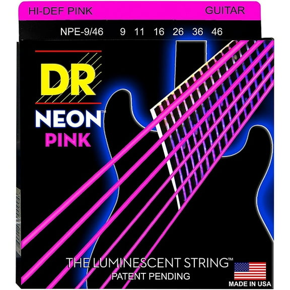 DR Strings NEON Hi-Def Pink SuperStrings Light Top Heavy Bottom Electric Guitar Strings