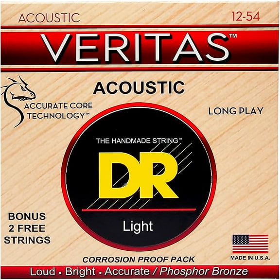 DR Strings VTA12 Veritas Phosphor Bronze Acoustic Guitar Strings 12-54